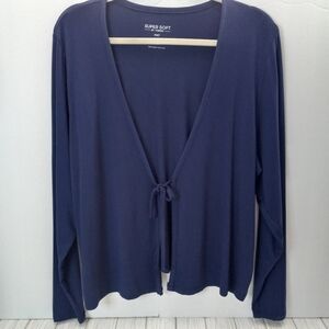 Torrid Super Soft Blue Tie-Front Cardigan